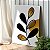 Quadro Decorativo Canvas Folhagens Pretas e Douradas Abstratas Vertical - Imagem 1