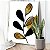 Quadro Decorativo Canvas Folhagens Pretas e Douradas Abstratas Vertical - Imagem 3