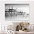 Quadro Decorativo Canvas Paisagem de Casas de Madeira Sobre a Água Preto e Branco Vertical - Imagem 4