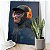 Quadro Decorativo Canvas Macaco de Fone Vertical - Imagem 3