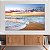 Quadro Decorativo Canvas Paisagem de Ondas do Mar em Praia ao Pôr do Sol Horizontal - Imagem 2