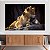 Quadro Decorativo Canvas Casal de Leões em Perfil Deitados Sobre uma Pedra Horizontal - Imagem 3