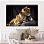 Quadro Decorativo Canvas Casal de Leões em Perfil Deitados Sobre uma Pedra Horizontal - Imagem 4