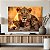 Quadro Decorativo Canvas Leão Mãe Leoa Com Três Filhotes Horizontal - Imagem 3