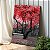 Quadro Decorativo Canvas Paisagem Árvore Grande com Folhas Vermelhas Vertical - Imagem 2