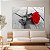 Quadro Decorativo Canvas Flores Composição Preto e Branco Com Rosa Vermelha Horizontal - Imagem 3