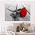 Quadro Decorativo Canvas Flores Composição Preto e Branco Com Rosa Vermelha Horizontal - Imagem 5