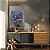 Quadro Decorativo Canvas Nórdico Elegante Floral com Rosa na cor azul Vertical - Imagem 3