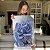 Quadro Decorativo Canvas Nórdico Elegante Floral com Rosa na cor azul Vertical - Imagem 5