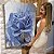 Quadro Decorativo Canvas Nórdico Elegante Floral com Rosa na cor azul Vertical - Imagem 6