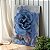 Quadro Decorativo Flutuante Nórdico Elegante Floral com Rosa na cor Azul Vertical - Imagem 1