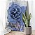 Quadro Decorativo Flutuante Nórdico Elegante Floral com Rosa na cor Azul Vertical - Imagem 4