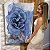 Quadro Decorativo Flutuante Nórdico Elegante Floral com Rosa na cor Azul Vertical - Imagem 6