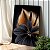 Quadro Decorativo Canvas Folhas Preta e Dourada Asbtrato Vertical - Imagem 1