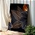Quadro Decorativo Canvas Folhas Preta e Dourada Asbtrato Vertical - Imagem 1