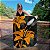 Quadro Decorativo Canvas Flores Abstratas Pretas e Douradas Vertical - Imagem 3