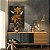 Quadro Decorativo Canvas Flores Abstratas Pretas e Douradas Vertical - Imagem 3