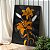 Quadro Decorativo Canvas Flores Abstratas Pretas e Douradas Vertical - Imagem 1