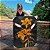 Quadro Decorativo Canvas Flores Abstratas Pretas e Douradas Vertical - Imagem 2