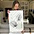 Quadro Decorativo Canvas Composição Abstrata de Vasos com Folhas Vertical - Imagem 6