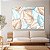 Quadro Decorativo Canvas Folhas Douradas e Azuis Em Linhas Finas Horizontal - Imagem 3