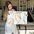 Quadro Decorativo Canvas Folhas Douradas e Azuis Em Linhas Finas Horizontal - Imagem 6