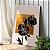 Quadro Decorativo Canvas Flores em Preto com Fundo Gold Vertical - Imagem 1