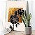 Quadro Decorativo Canvas Flores em Preto com Fundo Gold Vertical - Imagem 4