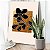 Quadro Decorativo Canvas Flores em Preto com Fundo Gold Vertical - Imagem 3