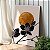 Quadro Decorativo Canvas Flores em Preto com Fundo Gold Vertical - Imagem 1