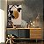 Quadro Decorativo Canvas Flores em Preto com Fundo Gold Vertical - Imagem 4