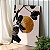 Quadro Decorativo Canvas Flores em Preto com Fundo Gold Vertical - Imagem 1