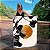Quadro Decorativo Canvas Flores em Preto com Fundo Gold Vertical - Imagem 2
