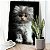 Quadro Decorativo Canvas Pet Gato Filhote Branco e Peludo Vertical - Imagem 3