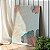 Quadro Decorativo Canvas Flores em Silhueta de Linhas Finas Gold Com Cores Azul e Rose Vertical - Imagem 1