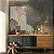 Quadro Decorativo Canvas Flores em Silhueta de Linhas Finas Gold Com Cores Azul e Rose Vertical - Imagem 3