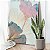 Quadro Decorativo Canvas Flores em Silhueta de Linhas Finas Gold Com Cores Azul e Rose Vertical - Imagem 5