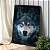 Quadro Decorativo Canvas Animal Selvagem Lobo com Olho Azul Vertical - Imagem 1