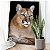Quadro Decorativo Canvas Animal Selvagem Puma com olhos verdes Perfil Vertical - Imagem 3