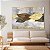 Quadro Decorativo Canvas Pintura de Folhas Coloridas em Detalhes Dourados Gold Horizontal - Imagem 2