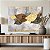Quadro Decorativo Canvas Pintura de Folhas Coloridas em Detalhes Dourados Gold Horizontal - Imagem 5