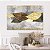 Quadro Decorativo Canvas Pintura de Folhas Coloridas em Detalhes Dourados Gold Horizontal - Imagem 4