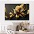 Quadro Decorativo Canvas Composição Abstrata de Flores em Ouro Gold Horizontal - Imagem 4
