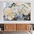 Quadro Decorativo Canvas Composição Abstrata Marmorizado Abstrato Azul e Dourado Horizontal - Imagem 2