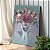 Quadro Decorativo Canvas Beleza Feminina Face com Flores Vertical - Imagem 1