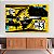 Quadro Decorativo Canvas Street Art Com Desenhos em Gravuras Fundo Amarelo Horizontal - Imagem 2