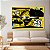 Quadro Decorativo Canvas Street Art Com Desenhos em Gravuras Fundo Amarelo Horizontal - Imagem 3