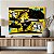 Quadro Decorativo Canvas Street Art Com Desenhos em Gravuras Fundo Amarelo Horizontal - Imagem 5