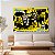 Quadro Decorativo Canvas Street Art Com Desenhos em Gravuras Fundo Amarelo Horizontal - Imagem 4