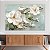 Quadro Decorativo Canvas Floral Pintura de Orquídeas Brancas Horizontal - Imagem 2